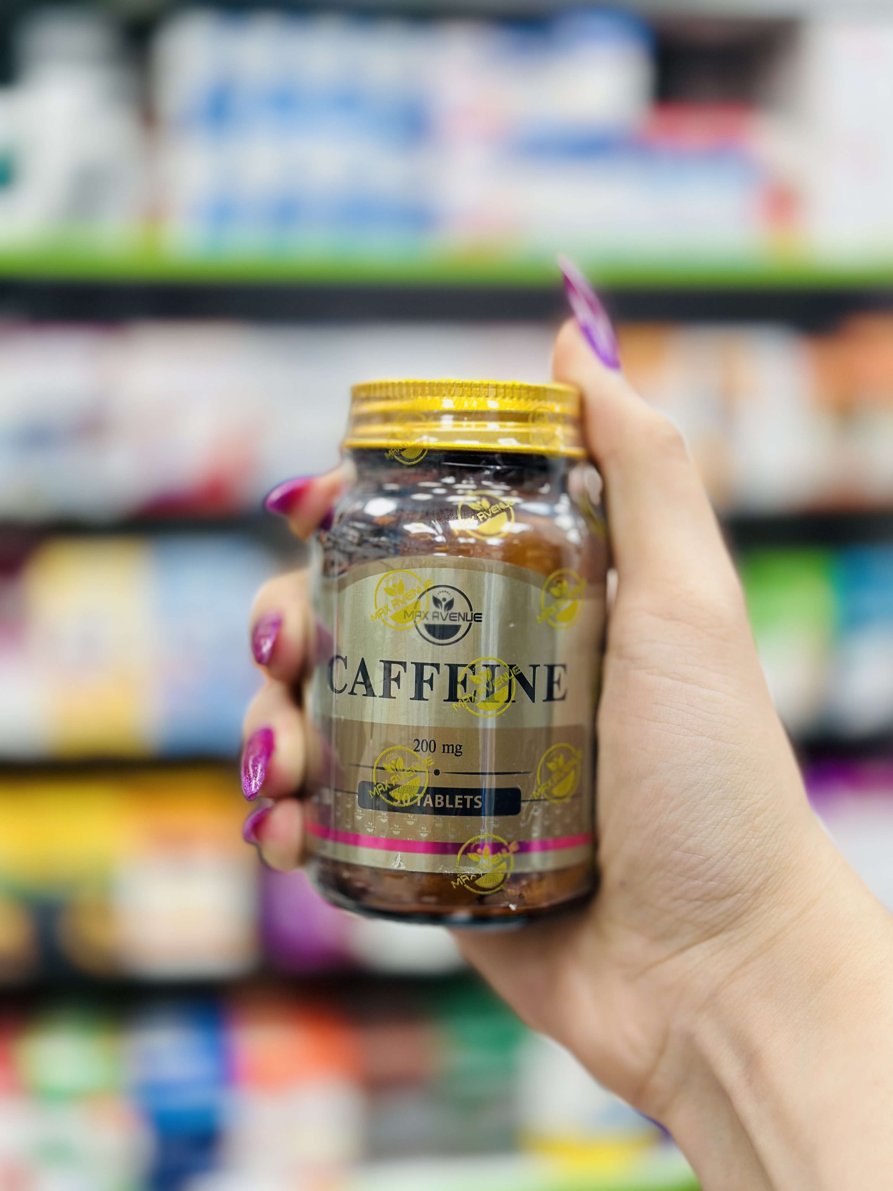 قرص مکمل کافئین ۲۰۰ میلی گرم مکس اونیو