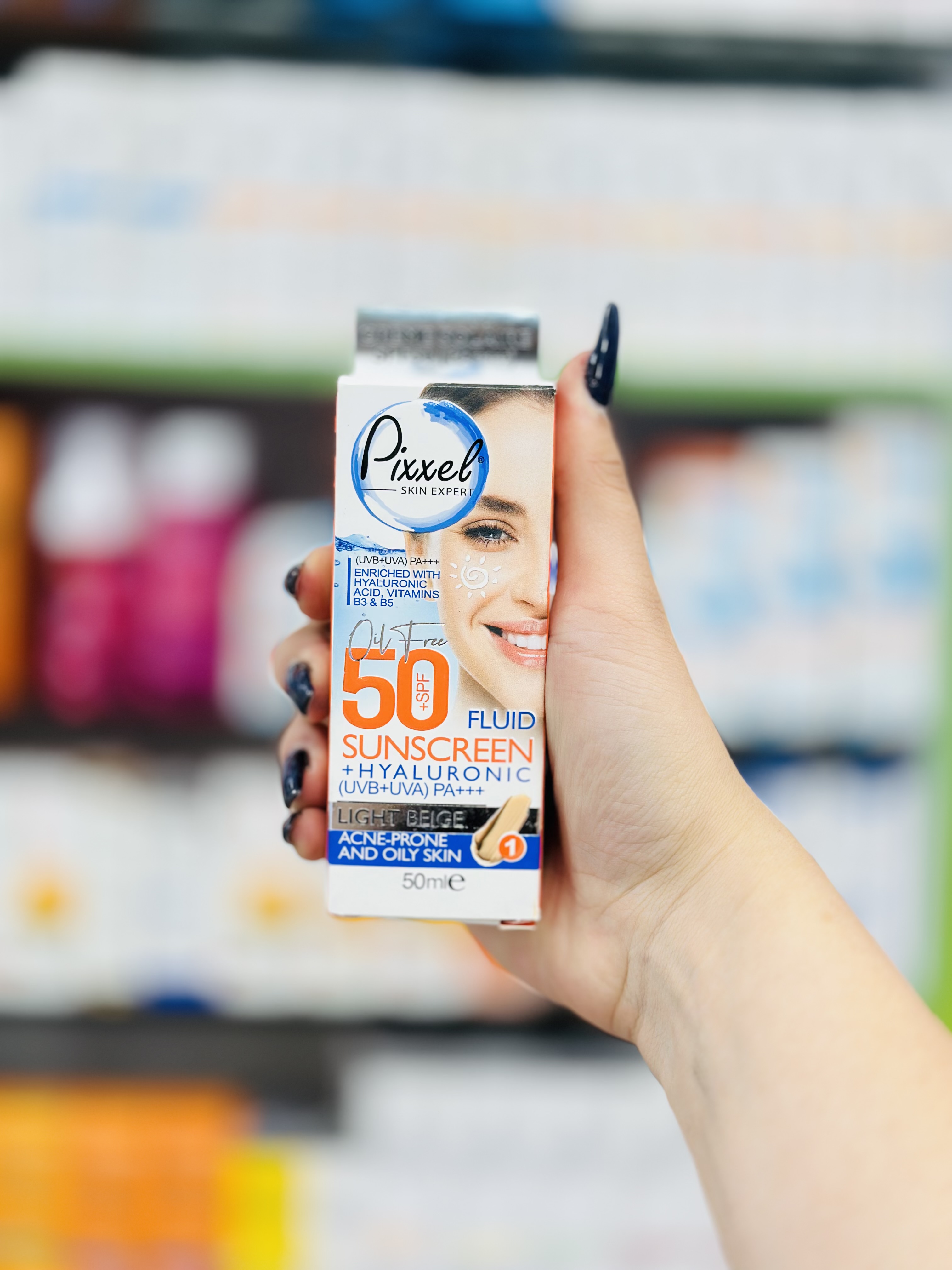 کرم ضد آفتاب پیکسل SPF50 پوست چرب (بژ روشن (1))