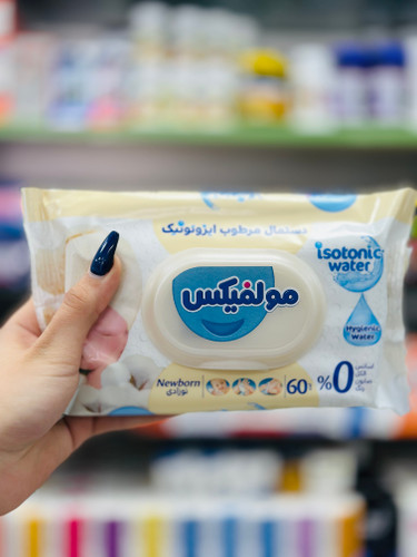 دستمال مرطوب ایزوتونیک مولفیکس پاکتی ۶۰ عددی