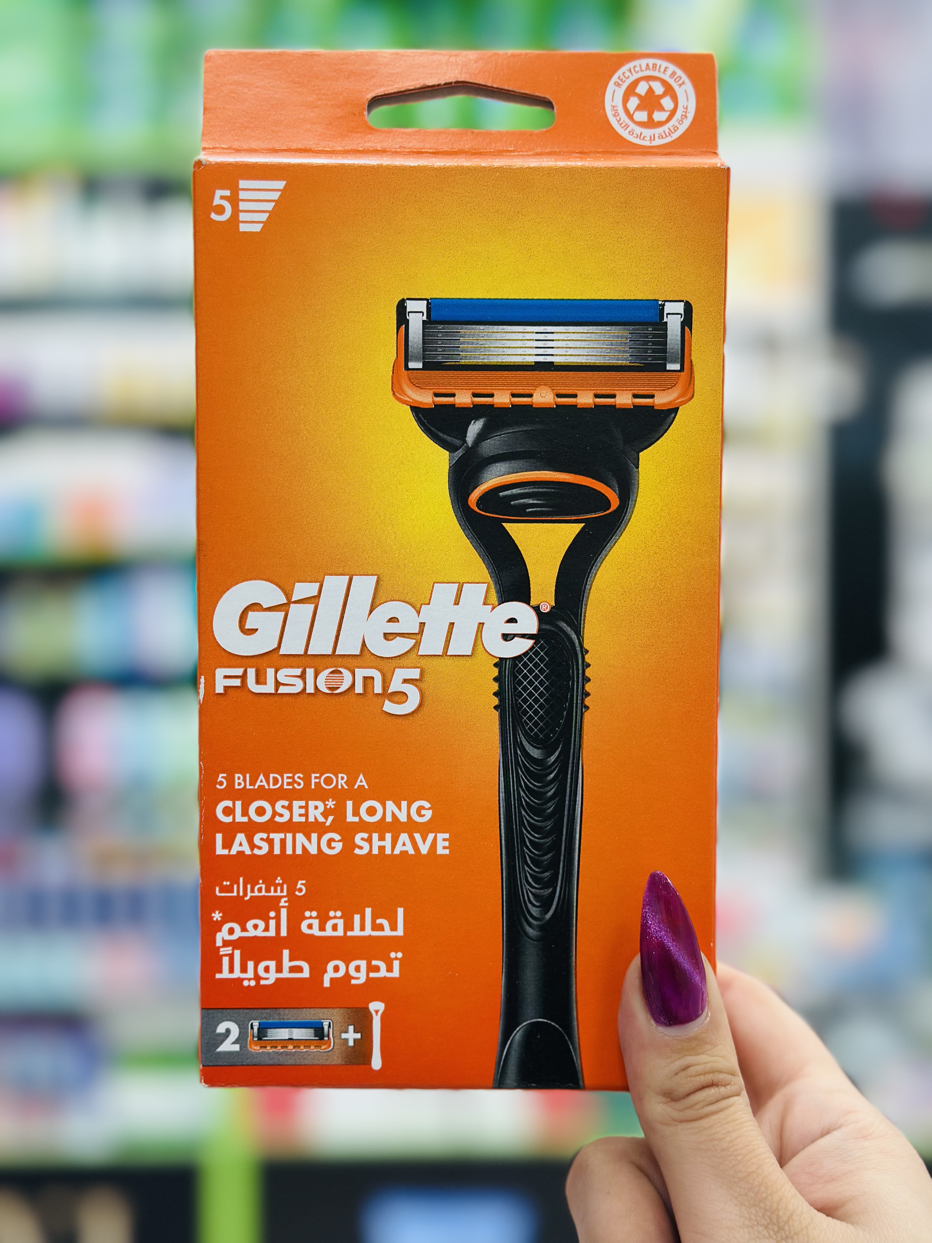 دسته ژیلت فیوژن Gillette Fusion همراه با دو یدک تیغ