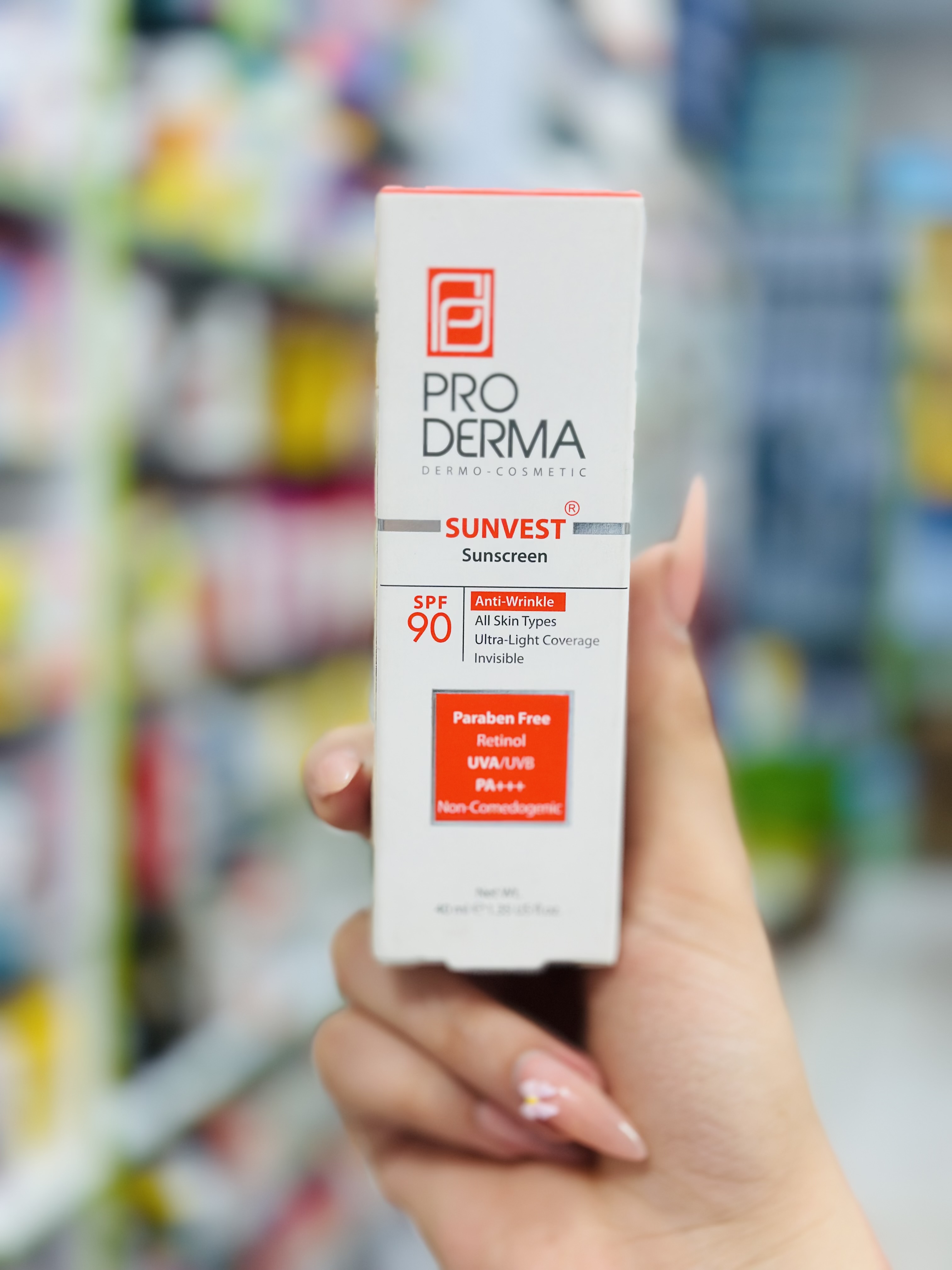 ضد آفتاب و ضد چروک انواع پوست SPF90 سان وست (بی رنگ) پرودرما