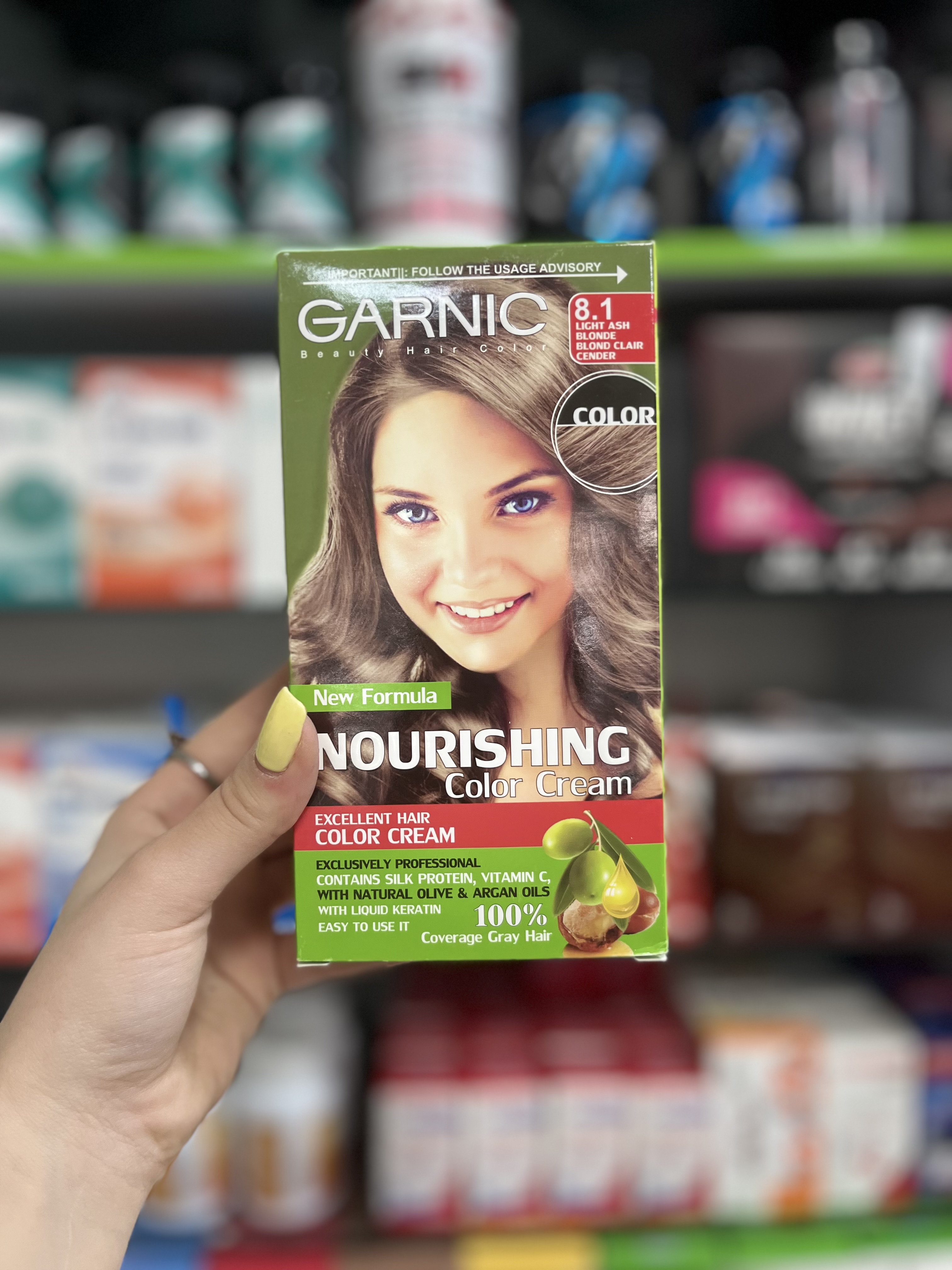 کیت رنگ مو زنانه گارنیک (Garnic) شماره 8.1 رنگ بلوند خاکستری روشن