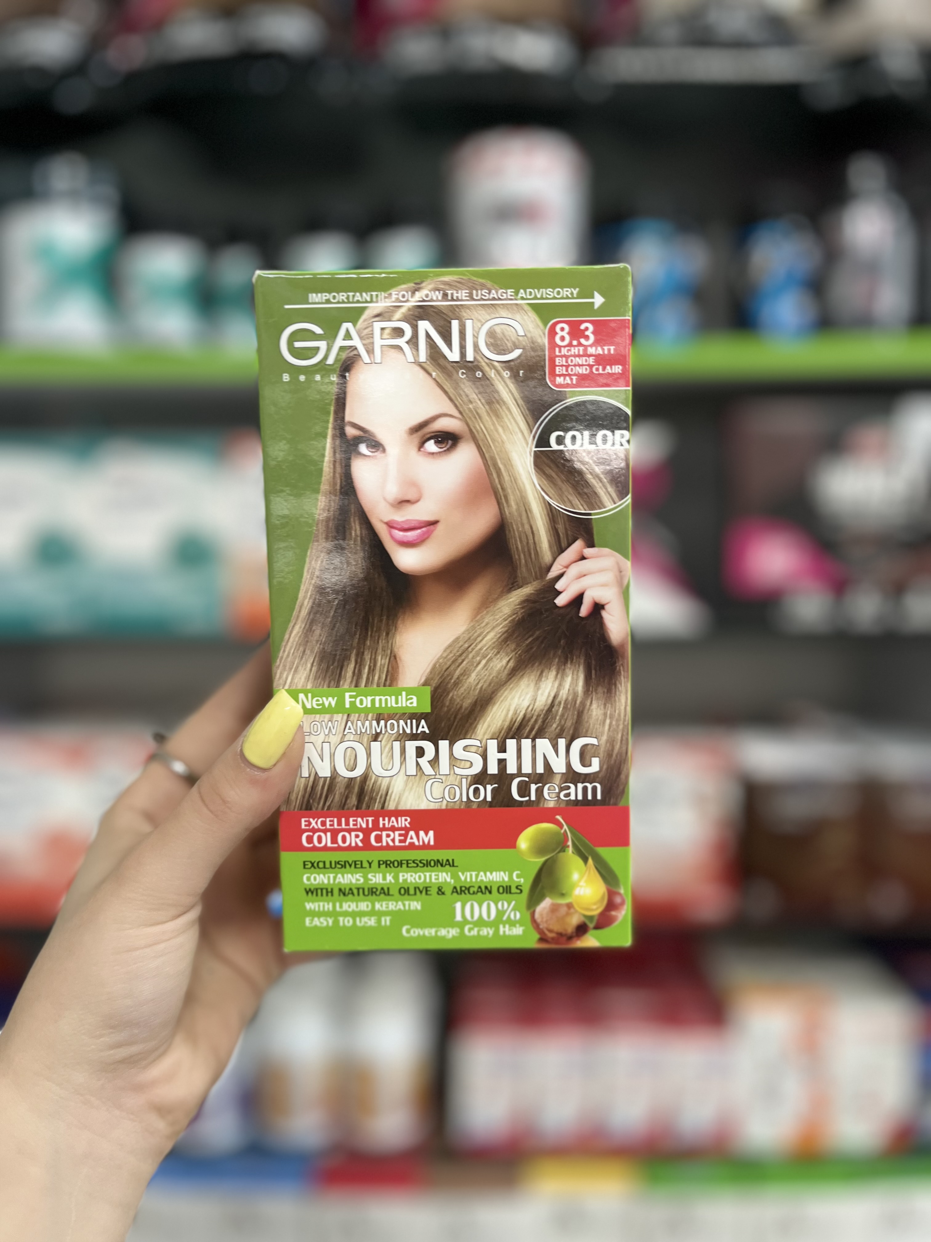 کیت رنگ مو گارنیک (Garnic) شماره 8.3 حجم 80 میلی‌لیتر رنگ بلوند زیتونی روشن