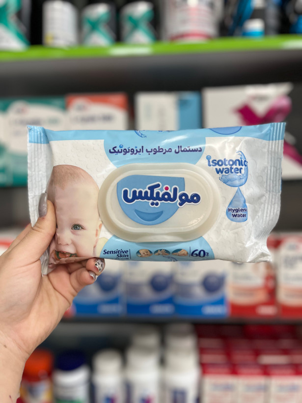 دستمال مرطوب کودک ایزوتونیک پوست حساس (60 عددی) مولفیکس